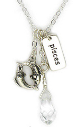Horoscope Sign: Pisces Two Fish Zodiac Necklace