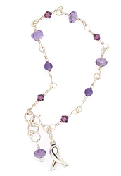Purple Awareness Bracelet for Pancreatic Cancer, Lupus, Cancer Survivor