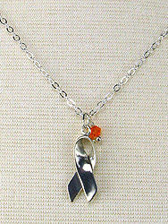 Orange Awareness Necklace for Lupus, Leukemia