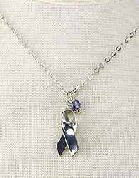 Periwinkle Awareness Necklace for Stomach, Esophageal Cancer, Pulmonary Hypertension