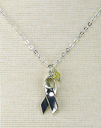 Yellow Awareness Necklace for Bladder, Testicular, Liver Cancer, Endometriosis