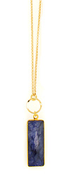 Long Rich Sapphire Tag Necklace