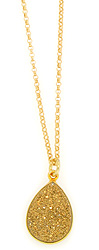 Gold Drusy Drop Necklace