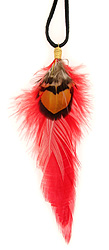 Firey Red Feather Necklace