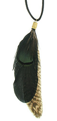 Rich Green Black Brown Feather Necklace