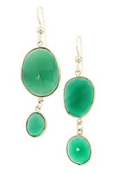 Abstract Green Onyx Earrings