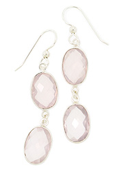 2 Stone Rose Quartz Earrings