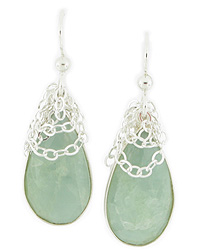 Aquamarine Gemstone Chain Earrings