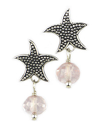 Starfish Rose Quartz Earrings