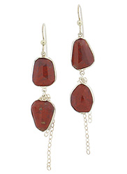 Abstract Red Jasper Gemstone Earrings