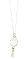 Moonstone with Sterling Silver Drop Necklace
