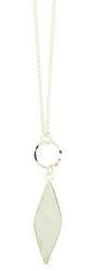 Circle with Long Diamond Moonstone Necklace