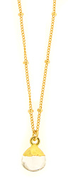 Gold Cap Crystal Necklace