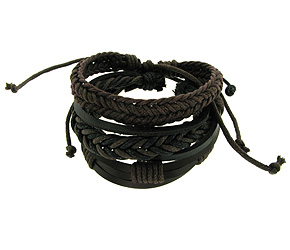 Brown and Black Leather Bracelets B