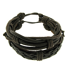 Double Brown Leather Bracelets
