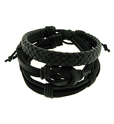 Black Leather Bracelets C