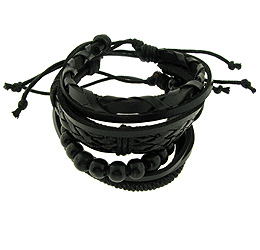 Black Leather Bracelets D
