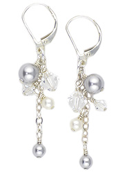 Serenity Drop Pearl and Crystal Earrings