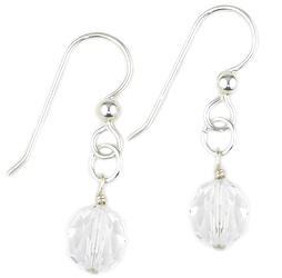 Round Crystal Solitaire Earrings