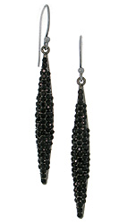 Black Crystal Dipped Spike Earrings