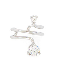 Sterling Silver Ear Cuff with CZs