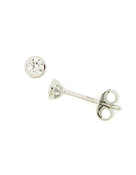 Tiny Sterling Silver CZ Post Earrings