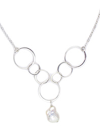 Butterfly Pearl Multi-Circle Necklace