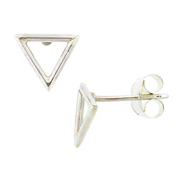 Sterling Silver Small Triangle Post Earrings