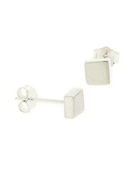 Tiny Sterling Silver Square Stud Earrings
