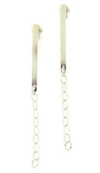 Sterling Silver Flat Bar Chain Earrings