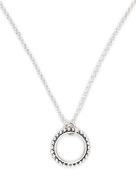 Textured Circle Sterling Silver Necklace