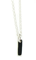 Sterling Silver Rectangle Necklace