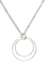 Small Double Circle Sterling Silver Necklace