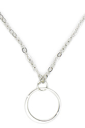 Circle Solitaire Sterling Silver Necklace