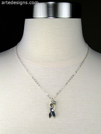 Gray Awareness Necklace for Brain Cancer
