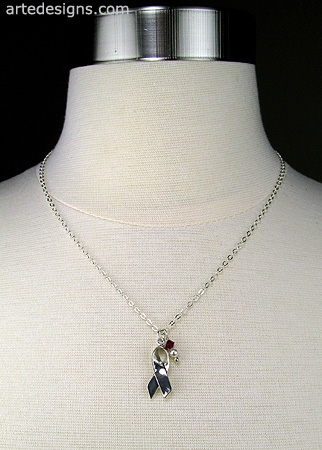 Red and White Awareness Necklace for Head and Neck Cancer
