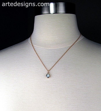 Aquamarine Quartz Rose Gold Necklace
