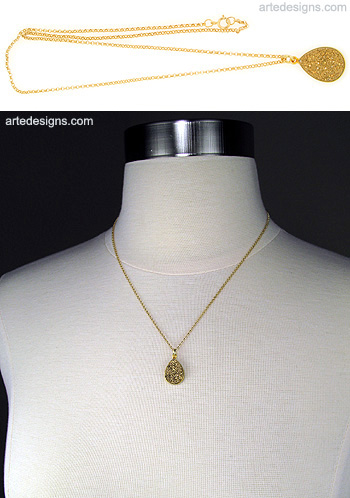 Gold Drusy Drop Necklace

