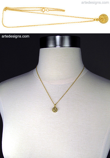 Round Gold Drusy Necklace
