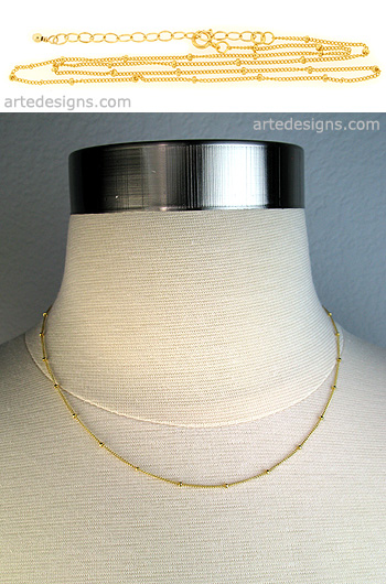 Delicate Gold Bead Layering Necklace
