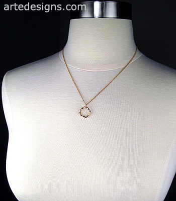 Abstract Circle Rose Gold Necklace
