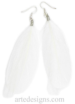 White Feather Earrings

