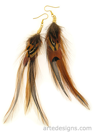 Ringneck Pheasant Feather Earrings
