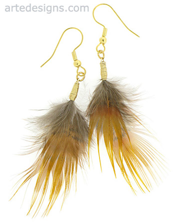 Golden Pheasant Feather Earrings
