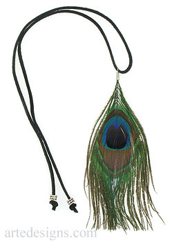 Peacock Eye Feather Necklace
