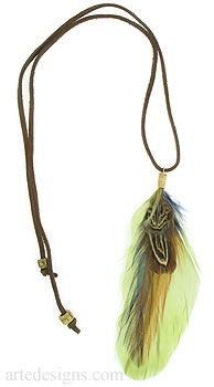 Olive Blue Sienna Feather Necklace
