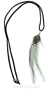 Black and White Feather Necklace 
