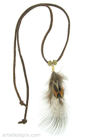 Natural Wispy Feather Necklace 
