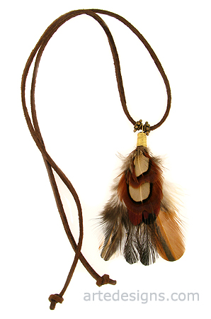 Short Ringneck Pheasant Feather Necklace
