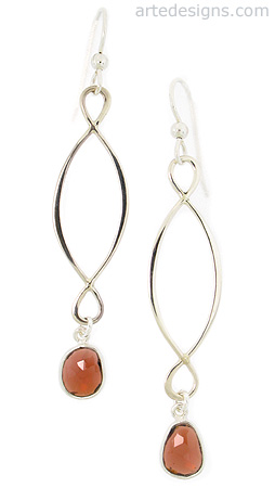 Long Infinity Garnet Earrings
